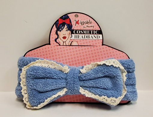 Picture of MINX NY COSMETIC HEADBAND W/LACE TIPPED BOW - BLUE VHC10030.BBL            